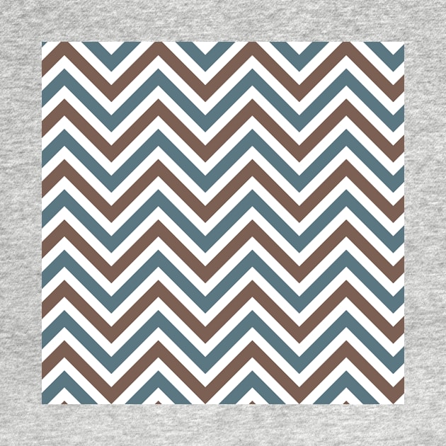 Blue and Brown Chevron Multi-color Pattern by 2CreativeNomads